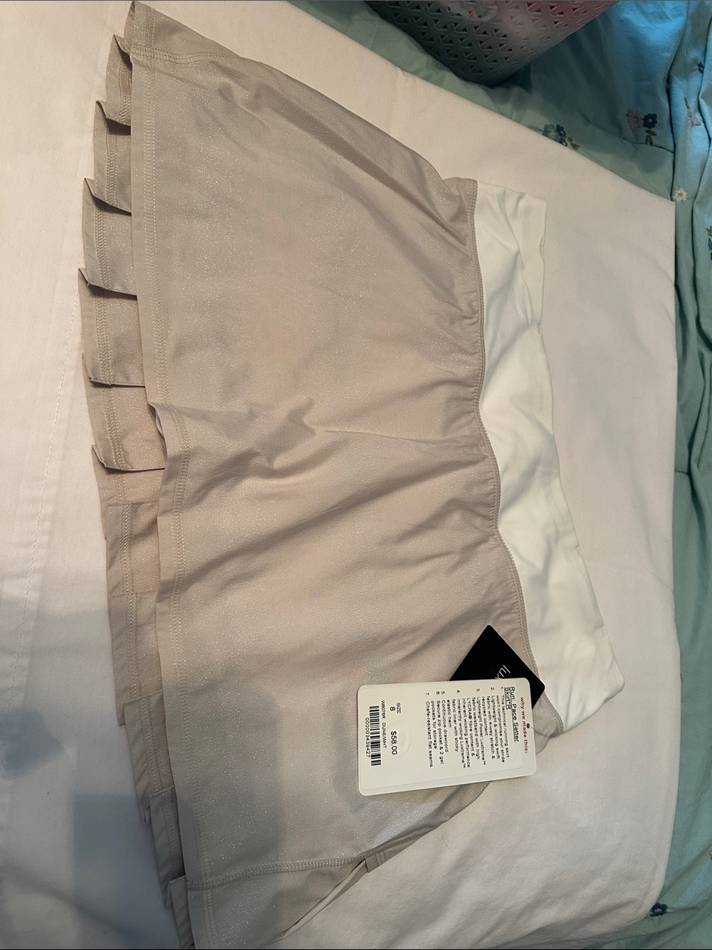 Lululemon Run Pace Setter running skirt dune/white (8reg)